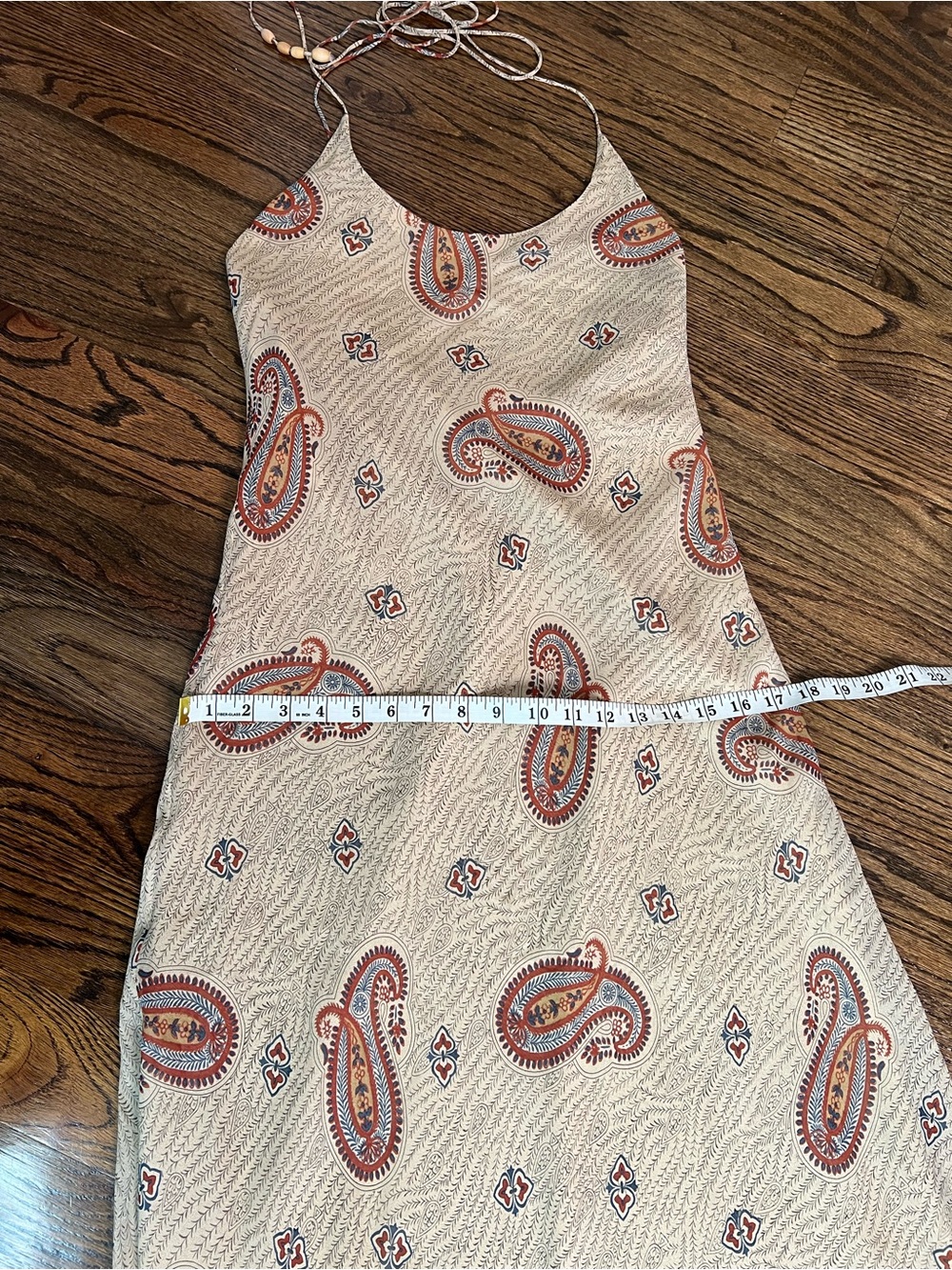 Lauren Ralph Lauren Beige Paisley Slip Midi Dress with Rust Accents - Picture 14 of 16
